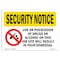 Signmission OSHA Security Sign, 7" Height, 10" Width, Drugs Or Alcohol Result Dismissal, Landscape OS-SN-D-710-L-11531 - alternate 1